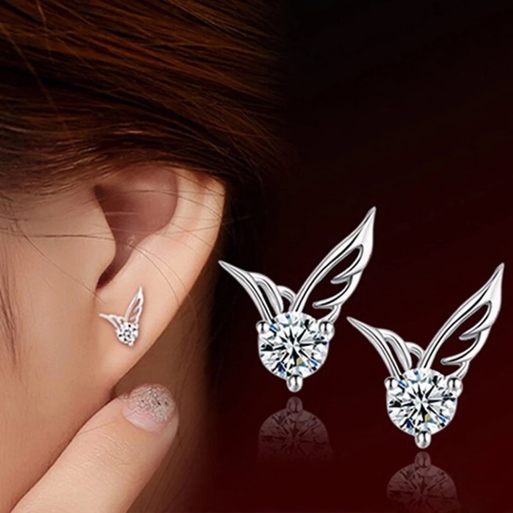 NEW! Mini Angel Wing Stud Earrings NWOT